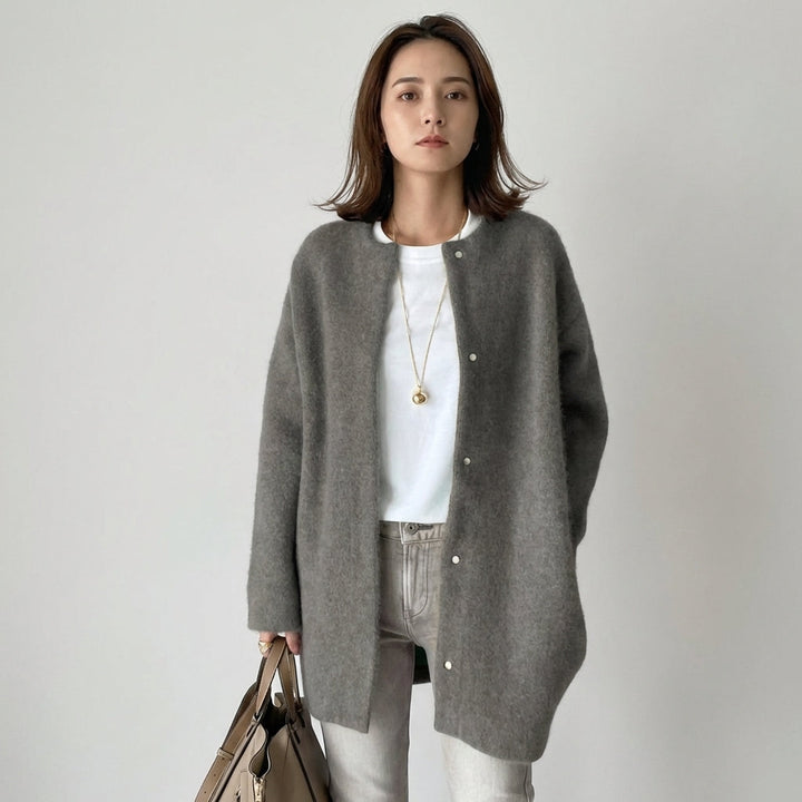 Kine | Kofta Dam Knäppning Oversized Ribbad