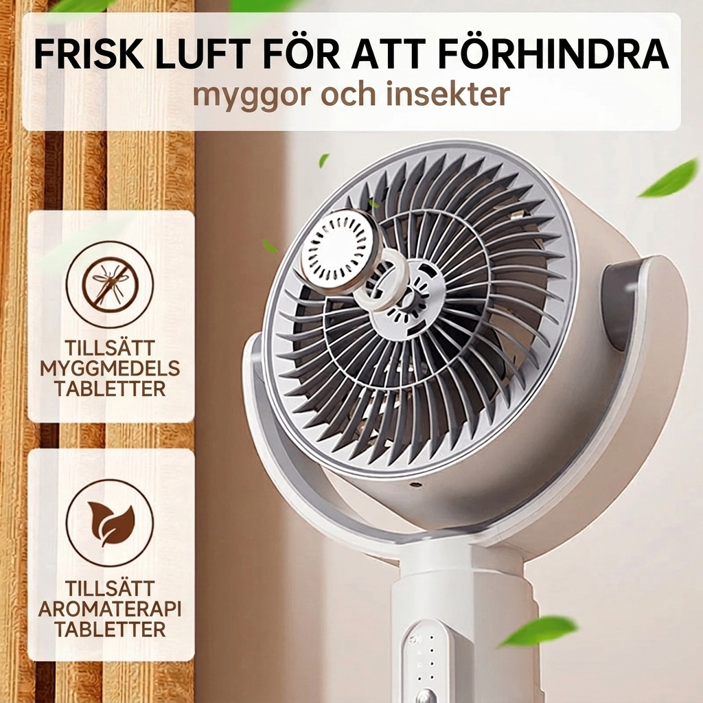 Tyst Golvfläkt Med Fjärrkontroll Oscillation Och 5 Hastigheter