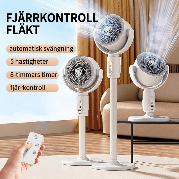 Tyst Golvfläkt Med Fjärrkontroll Oscillation Och 5 Hastigheter