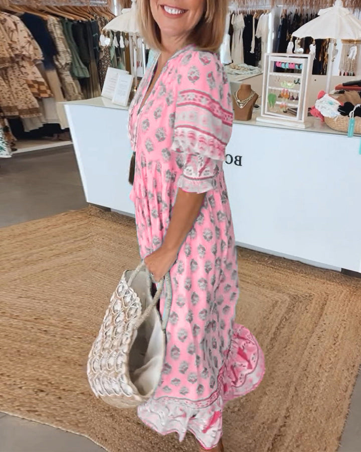 Tilda | Klänning Dam Boho Midilängd