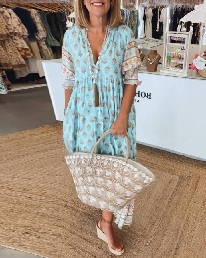 Tilda | Klänning Dam Boho Midilängd