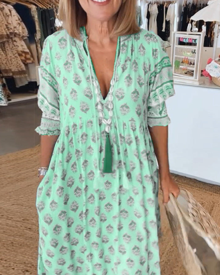 Tilda | Klänning Dam Boho Midilängd