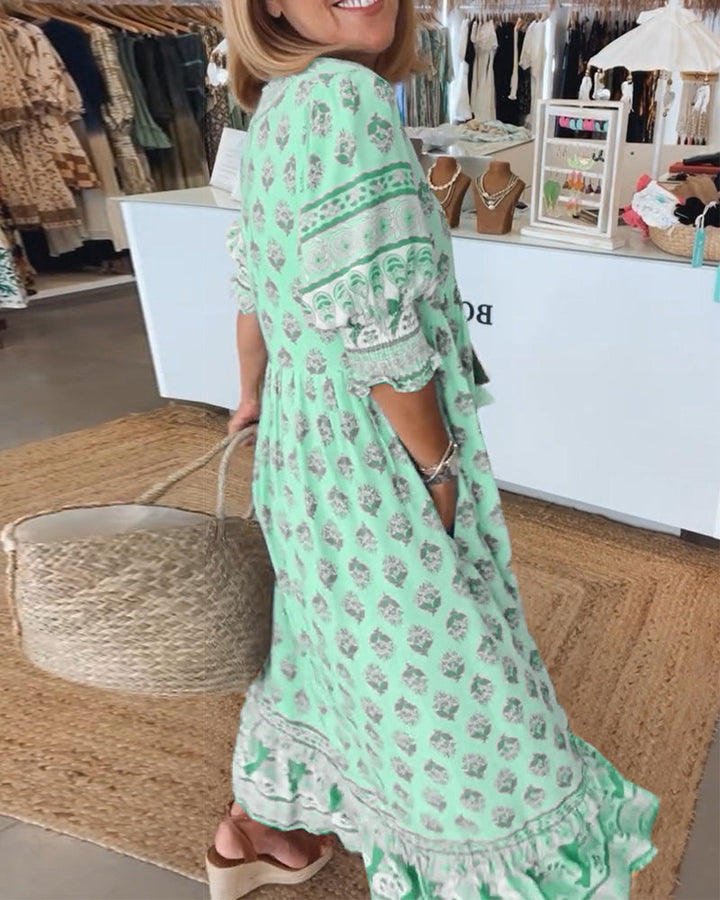 Tilda | Klänning Dam Boho Midilängd
