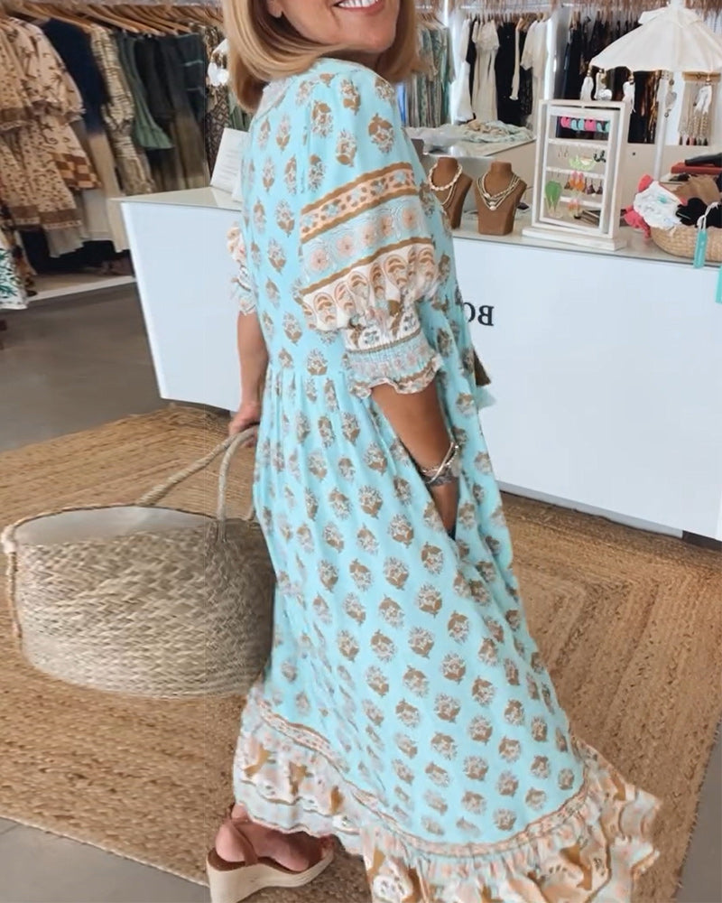 Tilda | Klänning Dam Boho Midilängd