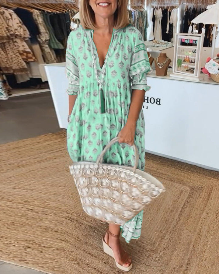 Tilda | Klänning Dam Boho Midilängd