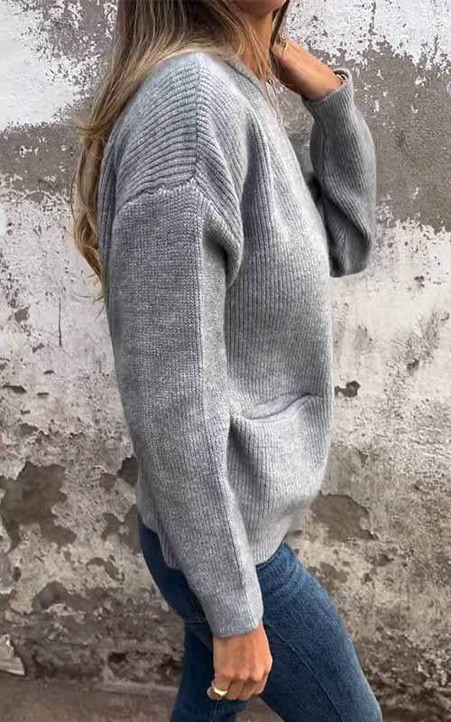 Tua | Stickad Kofta Dam Zip Relaxed Fit