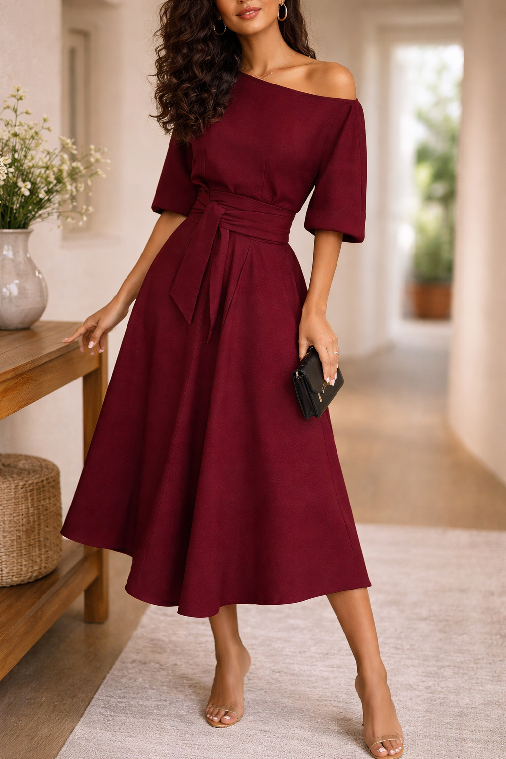 Melina | Midiklänning Off Shoulder Elegant