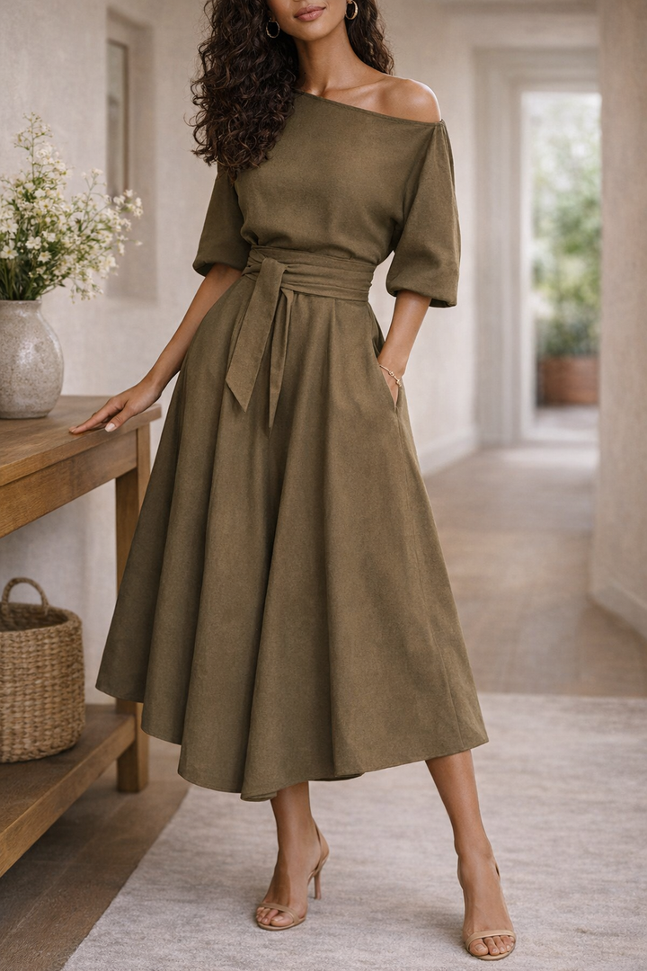 Melina | Midiklänning Off Shoulder Elegant