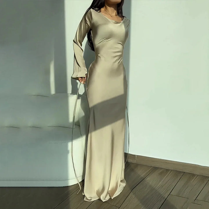 Astrid | Midiklänning Elegant Långärmad