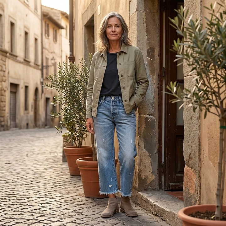 Signe | Croppade Jeans Dam Raka Ben