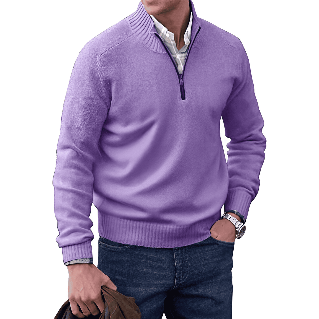 Filip | Stickad Tröja Herr Half Zip
