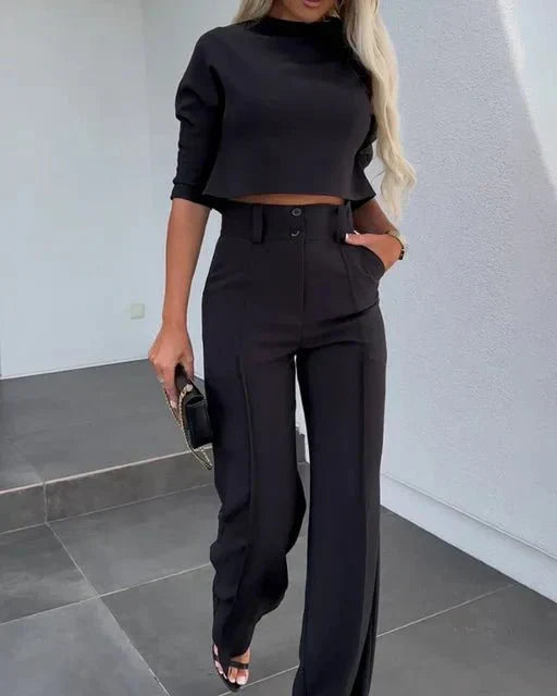 Signe | Set Dam Croppad Topp Hög Midja