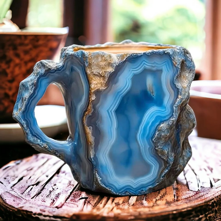 Mineralkristall Kaffemugg Med Unik Kristalliknande Design 300 ml