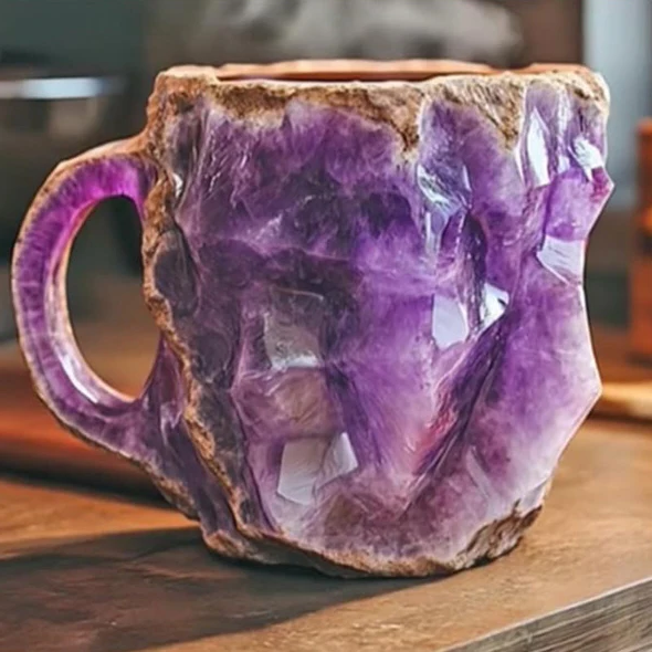 Mineralkristall Kaffemugg Med Unik Kristalliknande Design 300 ml