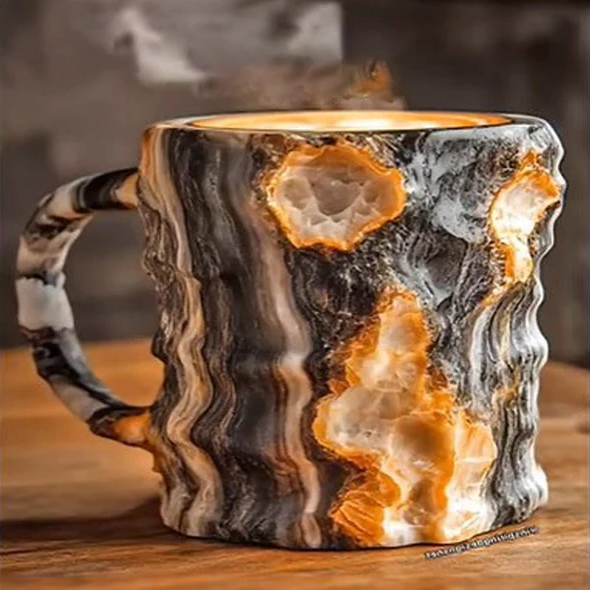 Mineralkristall Kaffemugg Med Unik Kristalliknande Design 300 ml