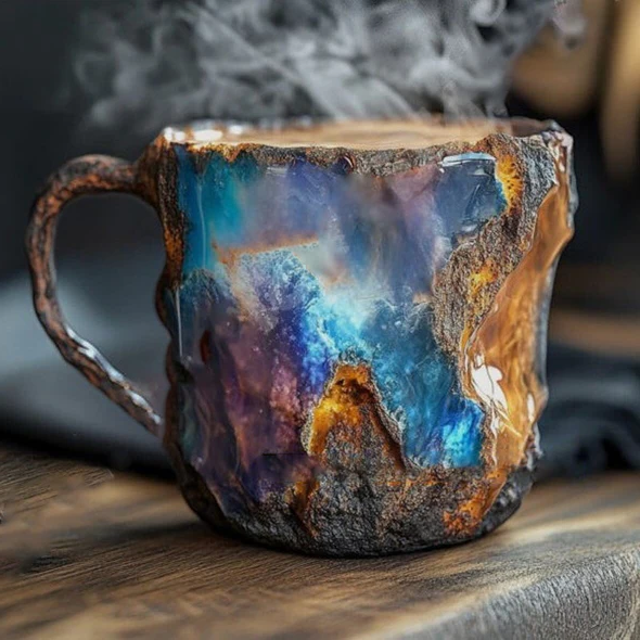 Mineralkristall Kaffemugg Med Unik Kristalliknande Design 300 ml