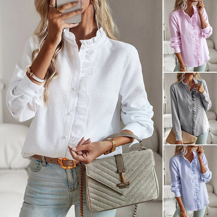 Corinne | Blus Dam Långärmad Med Krage
