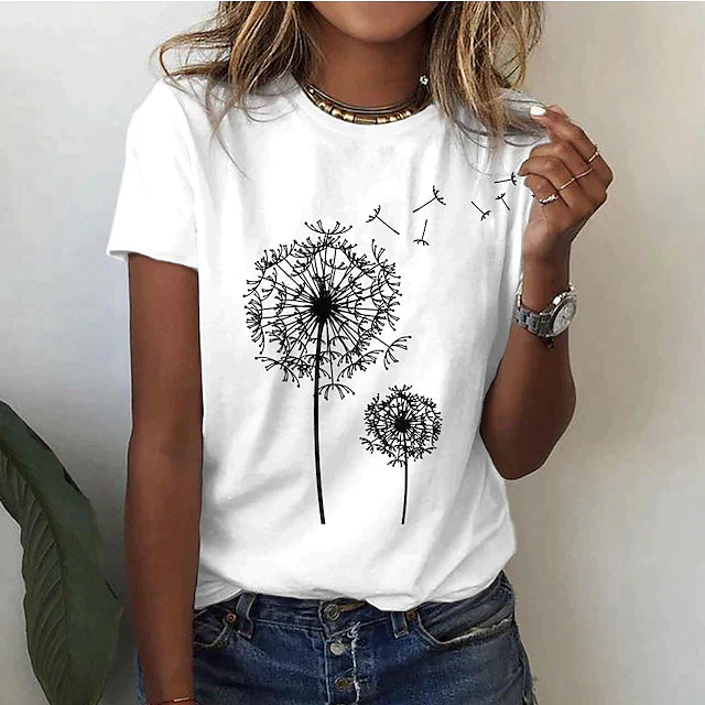 Elin | T-Shirt Dam Kortärmad Rund Hals
