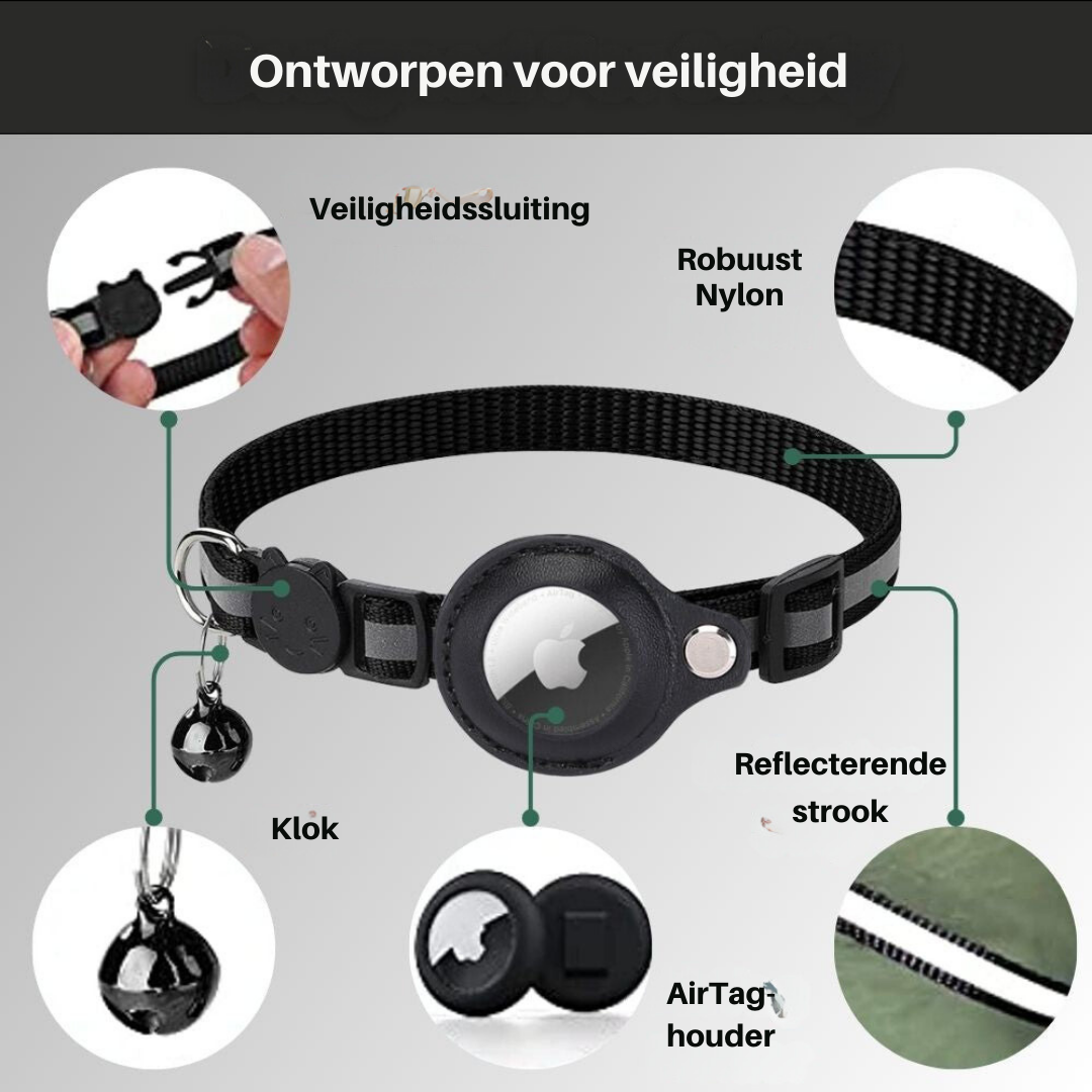 Reflexhalsband För Katt Med Spårningshållare Och Säkerhetsspänne
