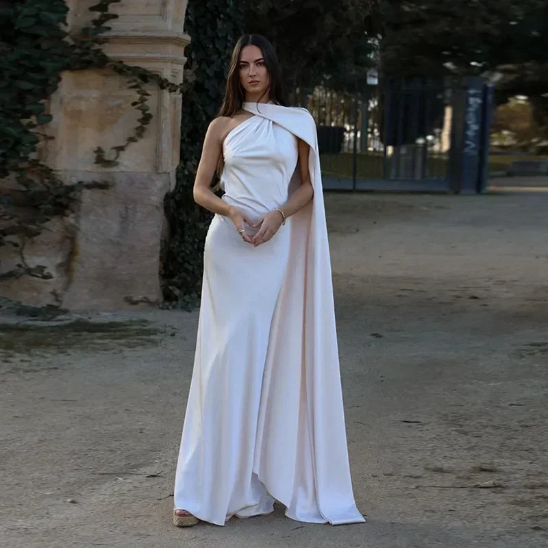 Celina | Draperad One Shoulder Maxiklänning Dam