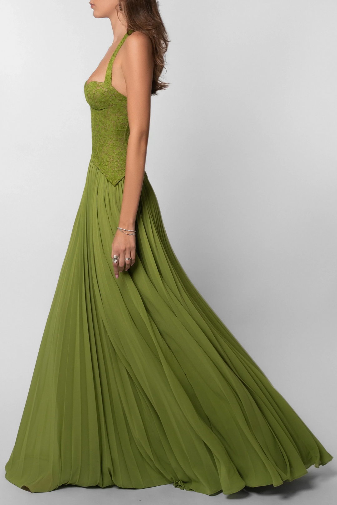 Emerald | Plisserad Korsettklänning Dam