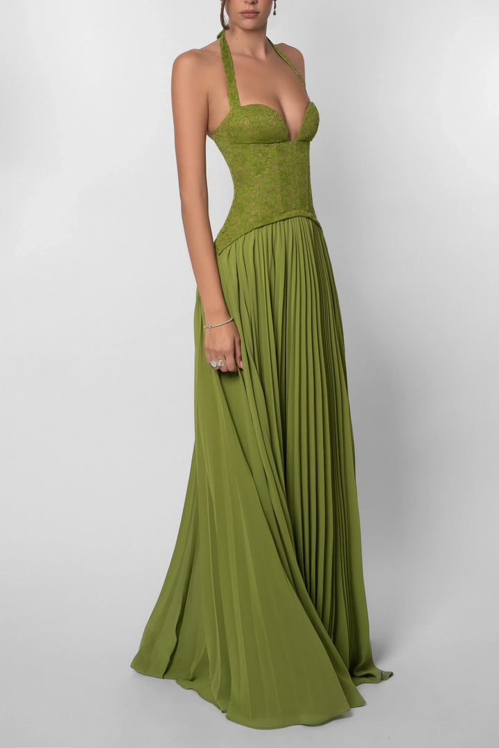 Emerald | Plisserad Korsettklänning Dam
