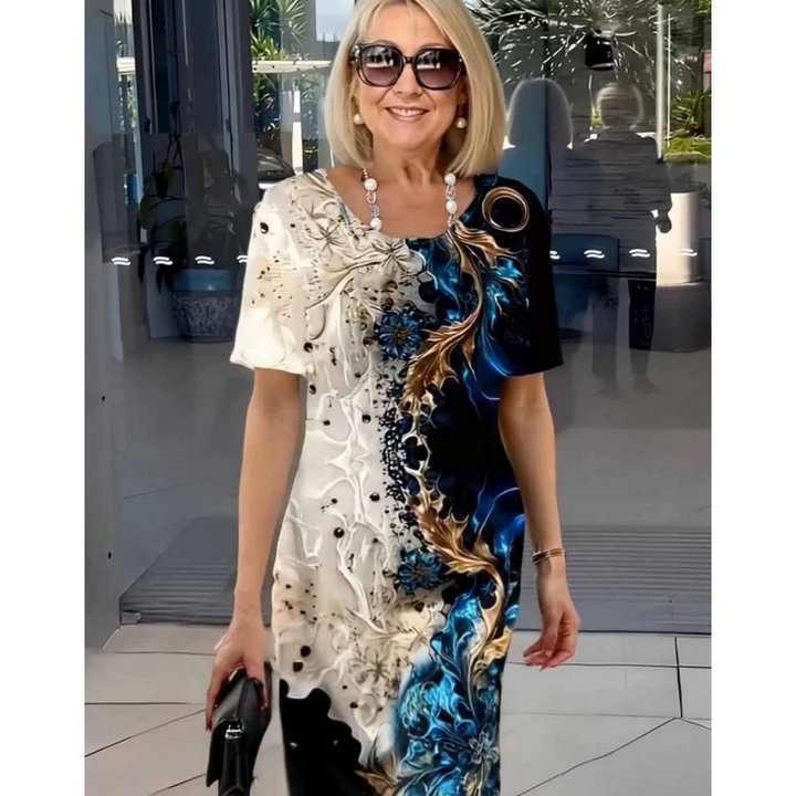 Anneli | Midiklänning Mönstrad Elegant
