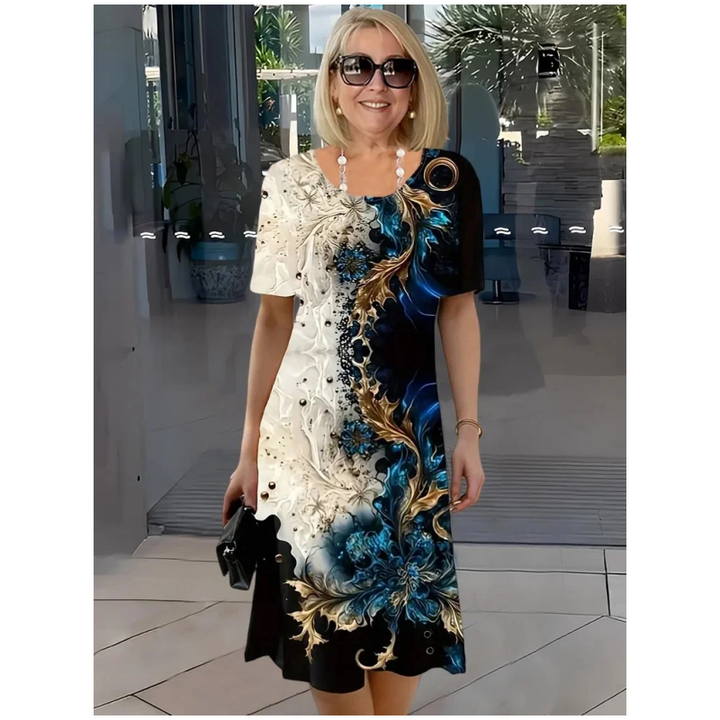 Anneli | Midiklänning Mönstrad Elegant