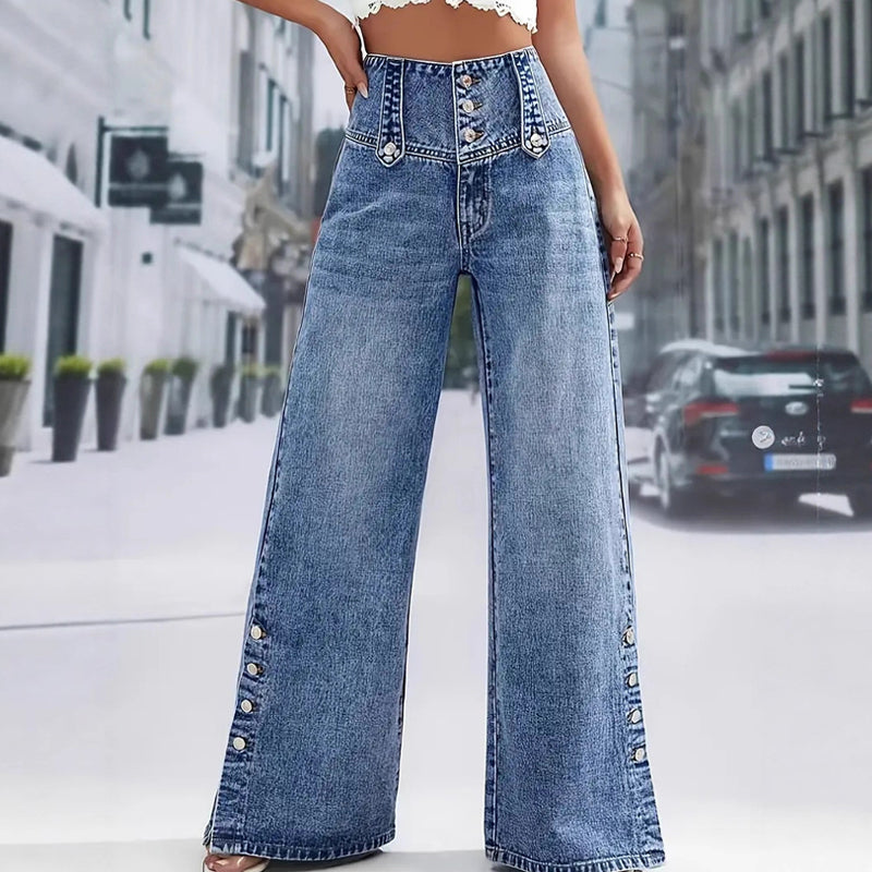 Jonna | Jeans Dam Hög Midja Vida Ben