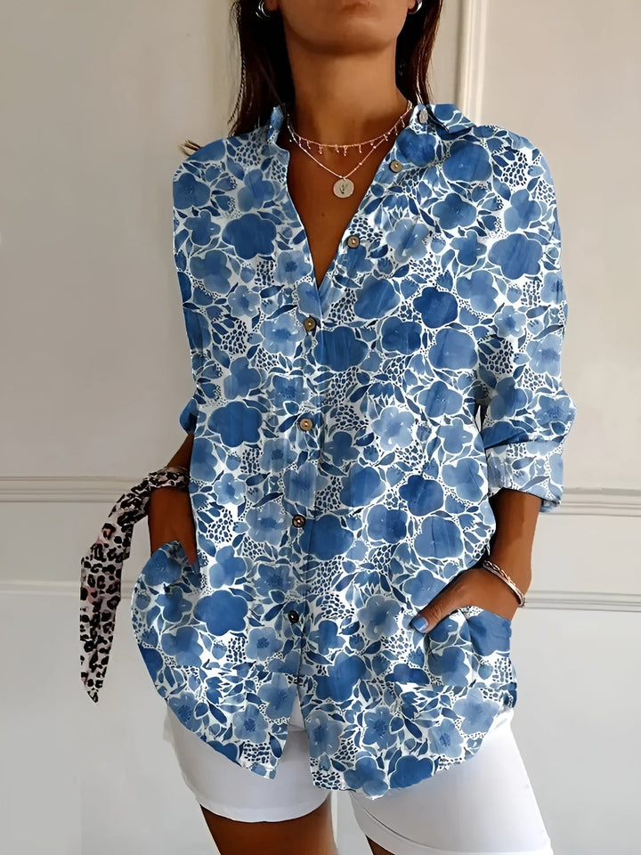 Siv | Blus Blommig Knappar