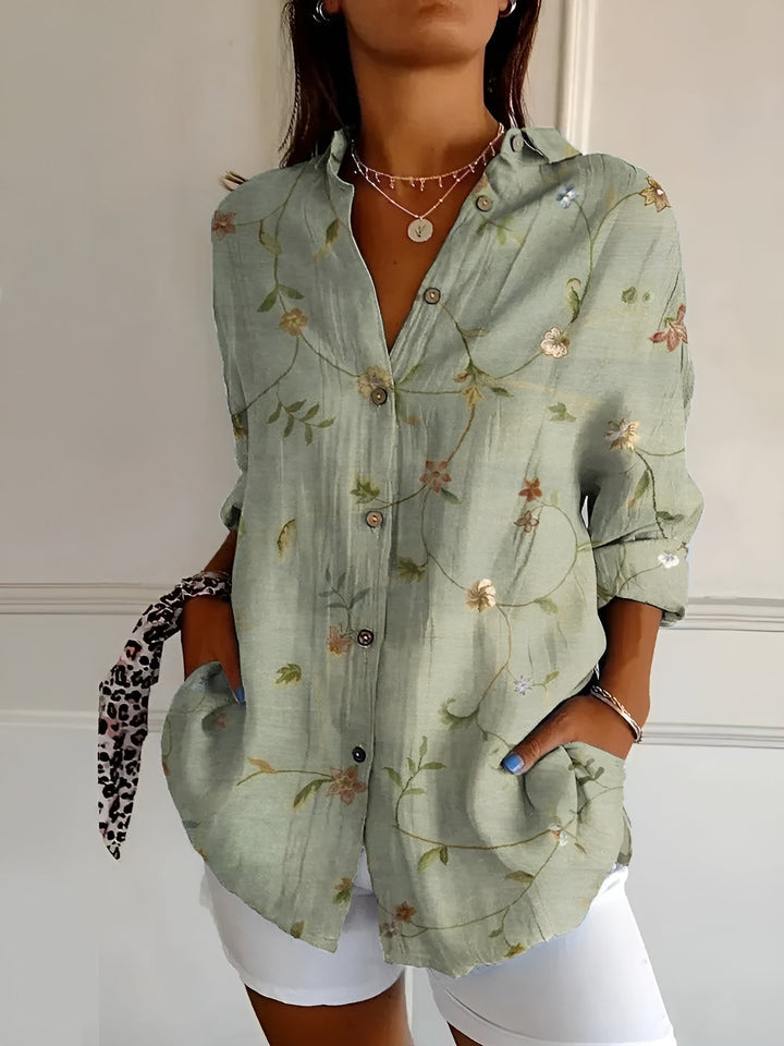 Siv | Blus Blommig Knappar