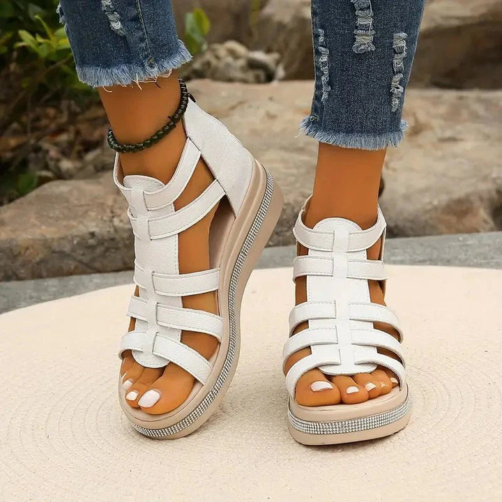 Siv | Sandaler Dam Ortopediska Gladiator Kilklack