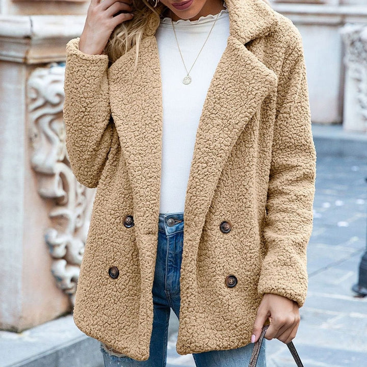 Hedda | Teddyjacka Dam Dubbelknäppt
