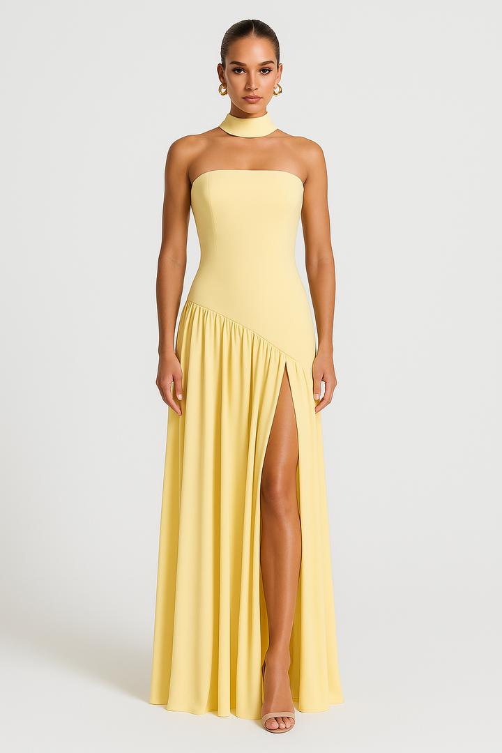 Saga | Maxiklänning Strapless Slits